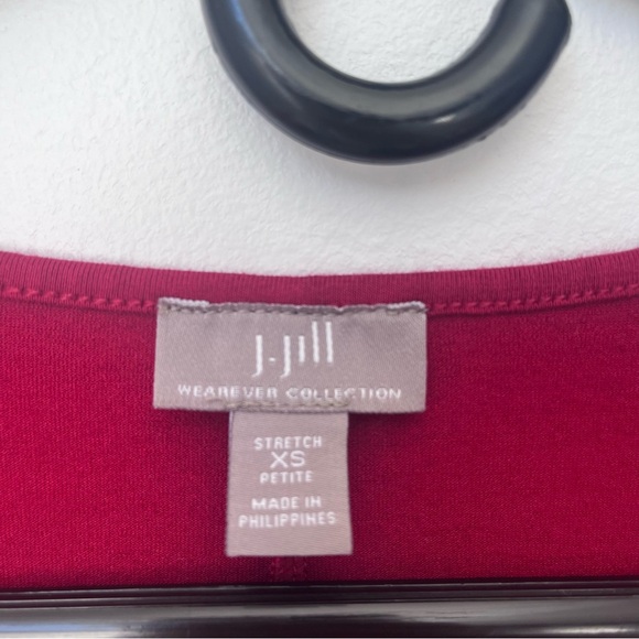 J. Jill Red Wearever Collection Long Sleeve Stretch Shift Dress Size XS Petite - Picture 4 of 6
